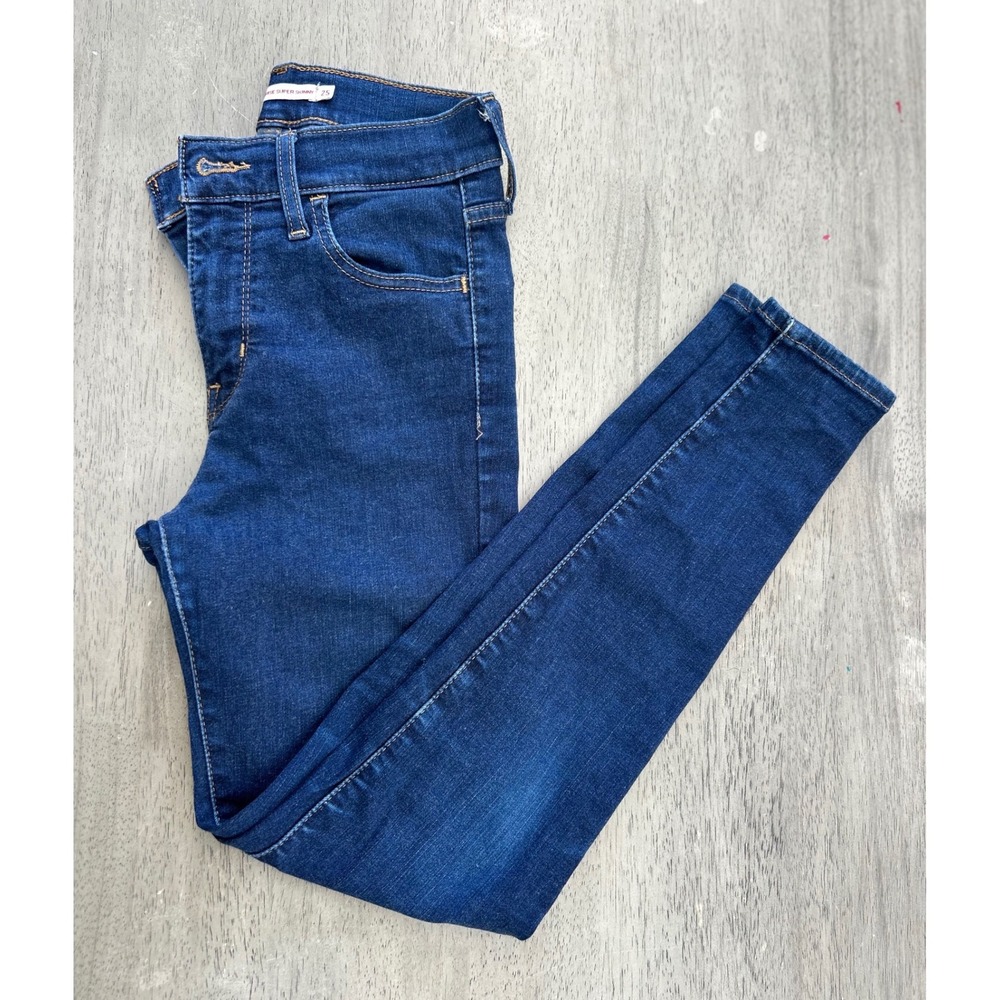 Levis Premium 720 High Rise Super Skinny Jeans Dark Wash Indigo Blue Size 25